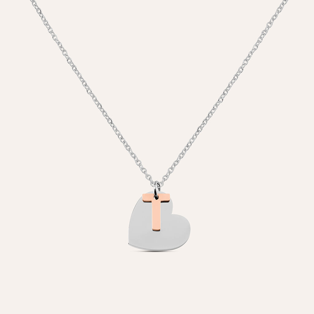 Collana Sunrise Acciaio Bicolore Bianco / Rosa