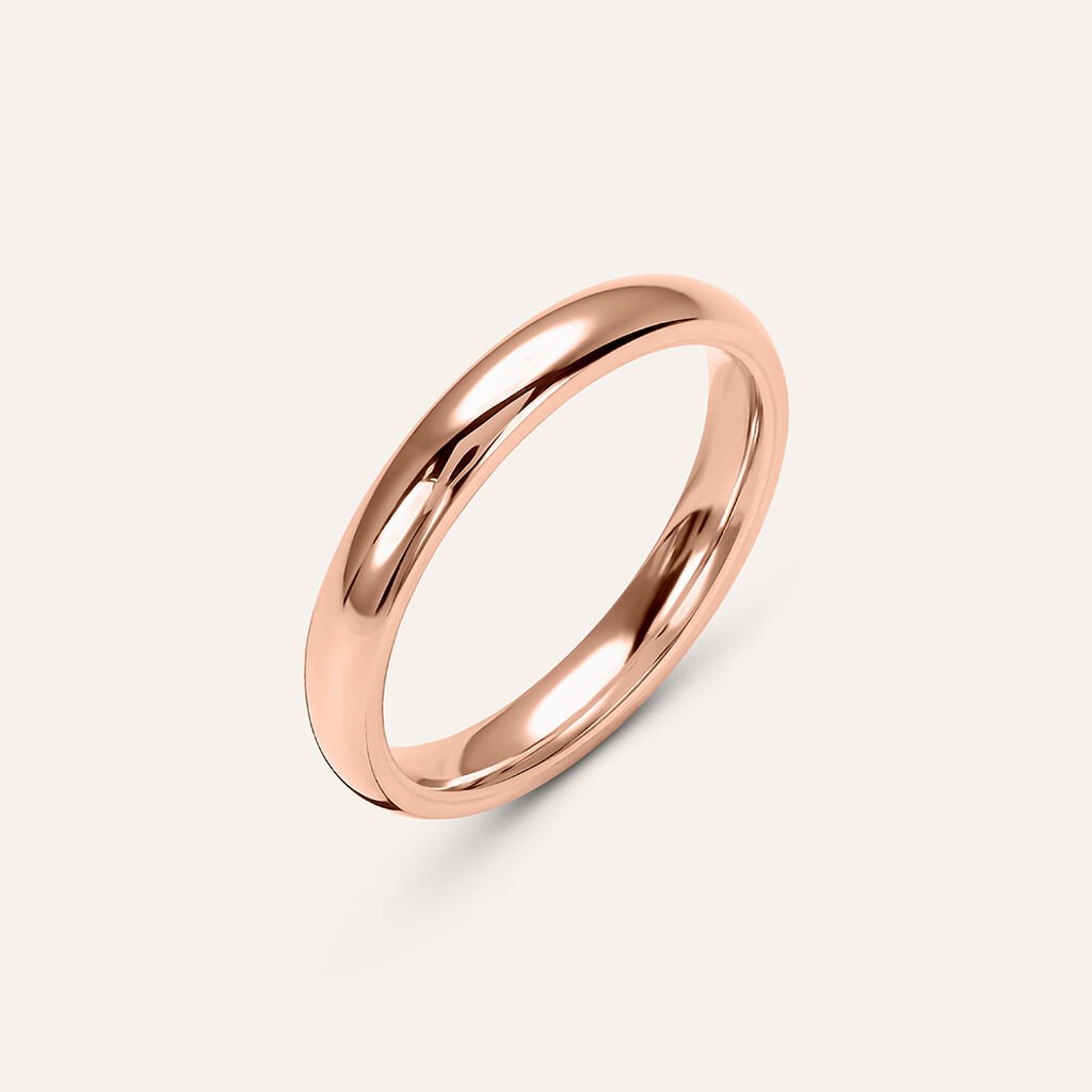 Fede Comoda 3 mm Oro Rosa - Anelli con Incisione Unisex | Stroili