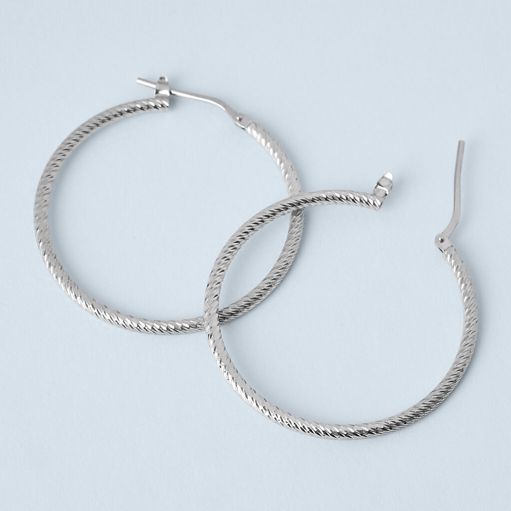 Orecchini A Cerchio Silver Collection Argento Rodiato