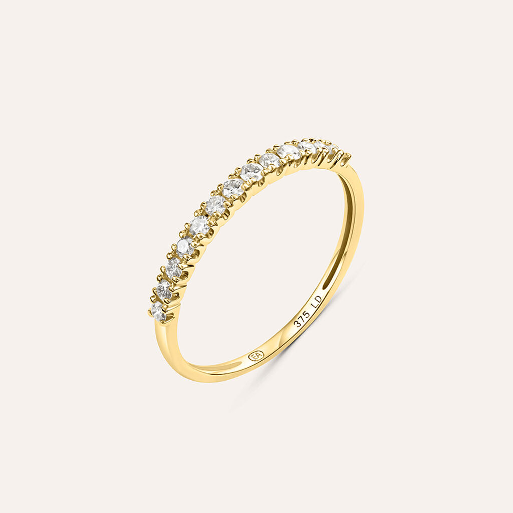 Anello Semi-eternity Diamade Glam Oro Giallo Diamante Lab-Grown
