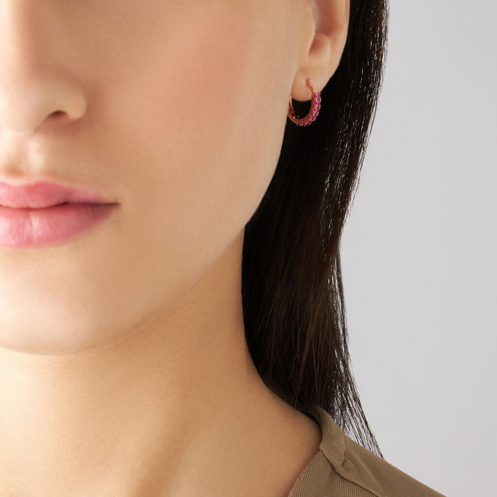 Orecchini A Cerchio Silver Rainbow Argento Rosa Cubic Zirconia - Orecchini a Cerchio Donna | Stroili