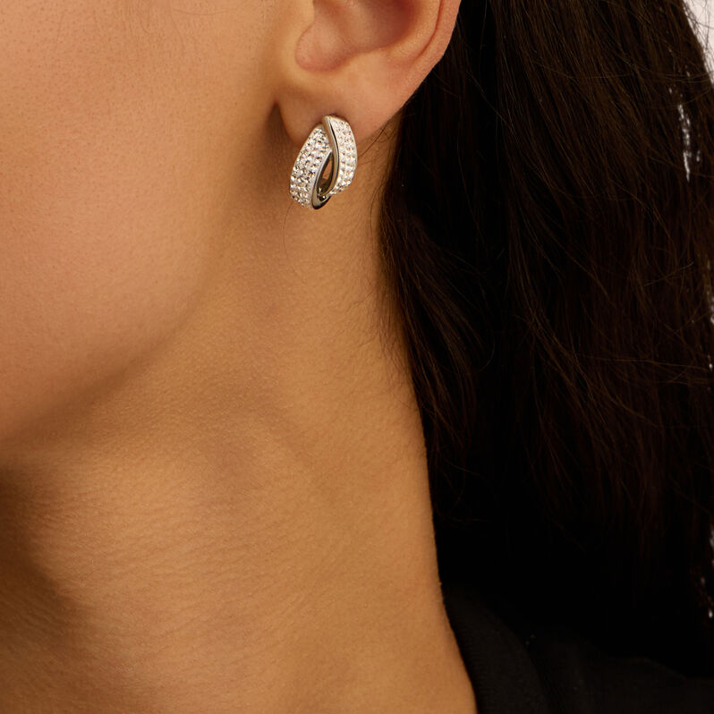 Orecchini Lobo Aura Acciaio Cristallo - Orecchini a Lobo Donna | Stroili