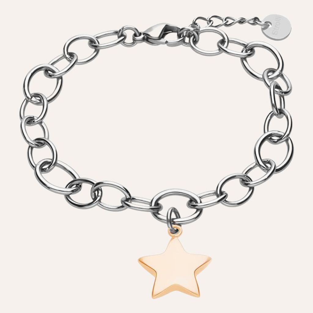 Bracciale Sunrise Acciaio Bicolore Bianco / Rosa