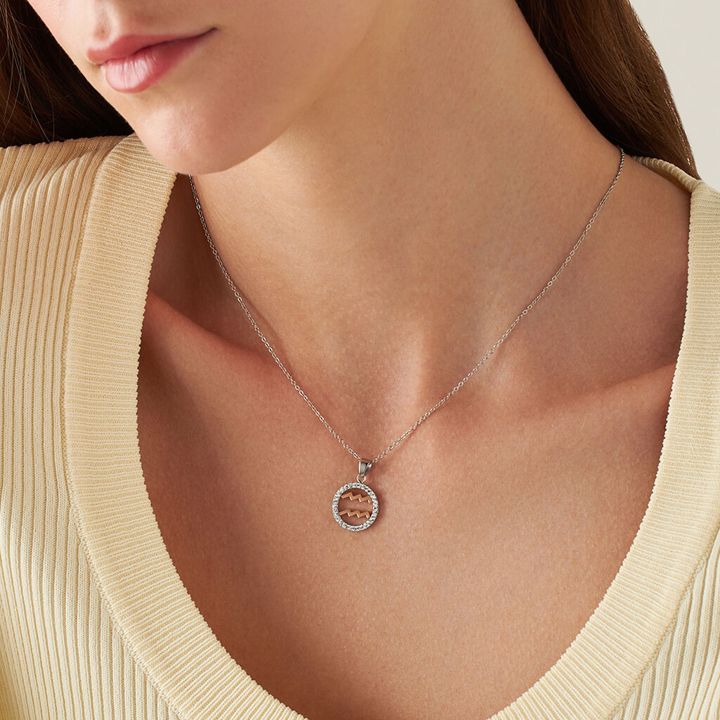 Collana Lady Chic Acciaio Bicolore Bianco / Rosa Cubic Zirconia - Collane Donna | Stroili