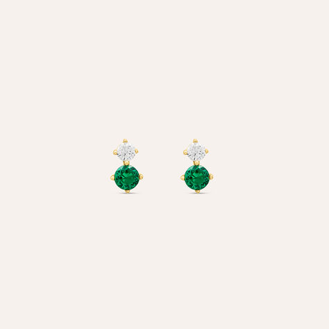 Orecchini Lobo Doppio Punto Luce Claire Oro Giallo Cubic Zirconia - Orecchini a Lobo Donna | Stroili