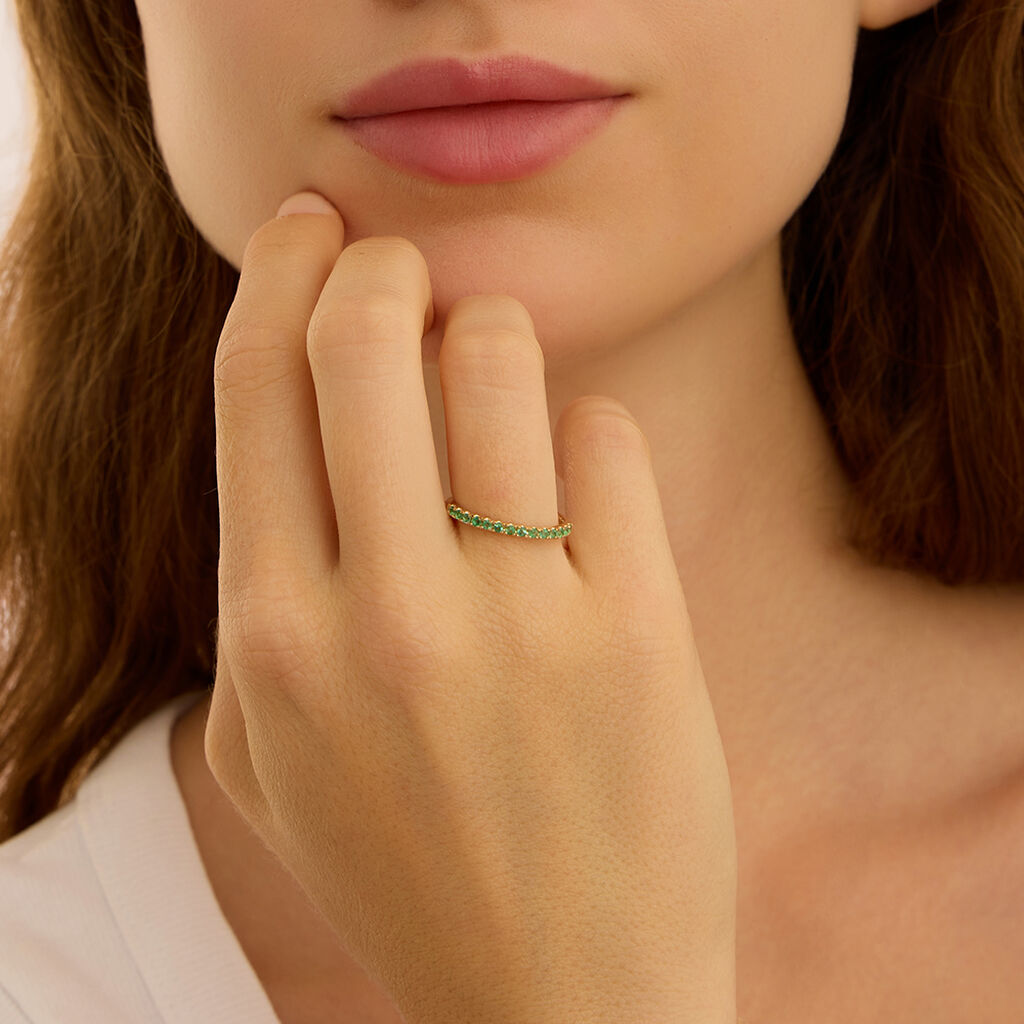 Anello Riviere Charlotte Oro Giallo Smeraldo