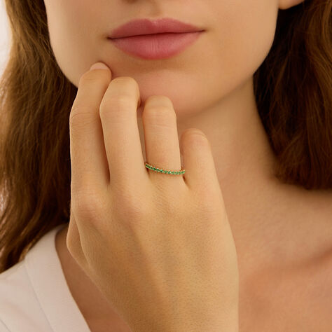 Anello Riviere Charlotte Oro Giallo Smeraldo - Anelli Riviere Donna | Stroili