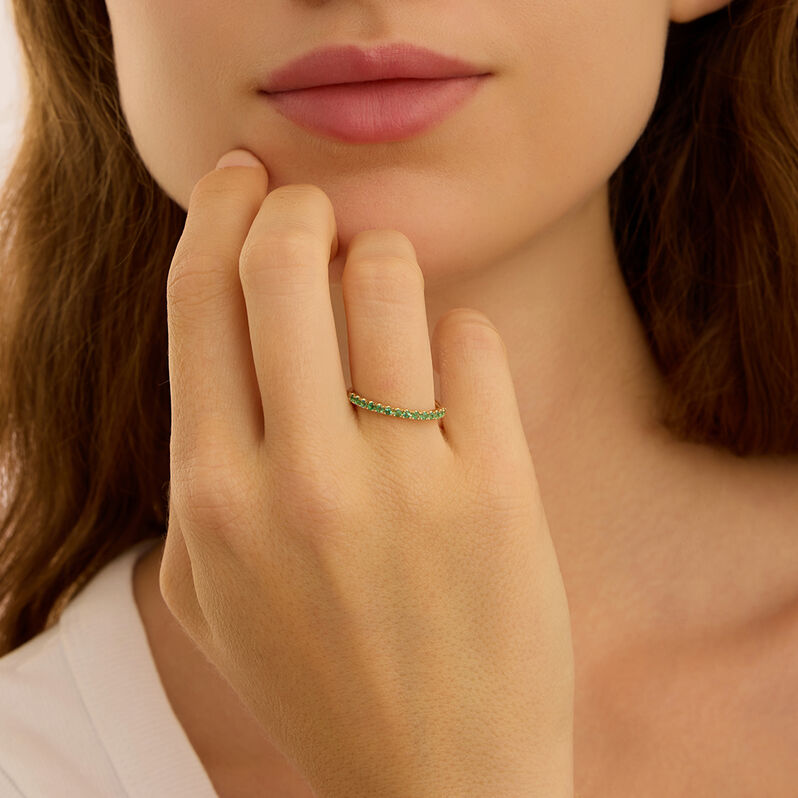 Anello Riviere Charlotte Oro Giallo Smeraldo - Anelli Riviere Donna | Stroili