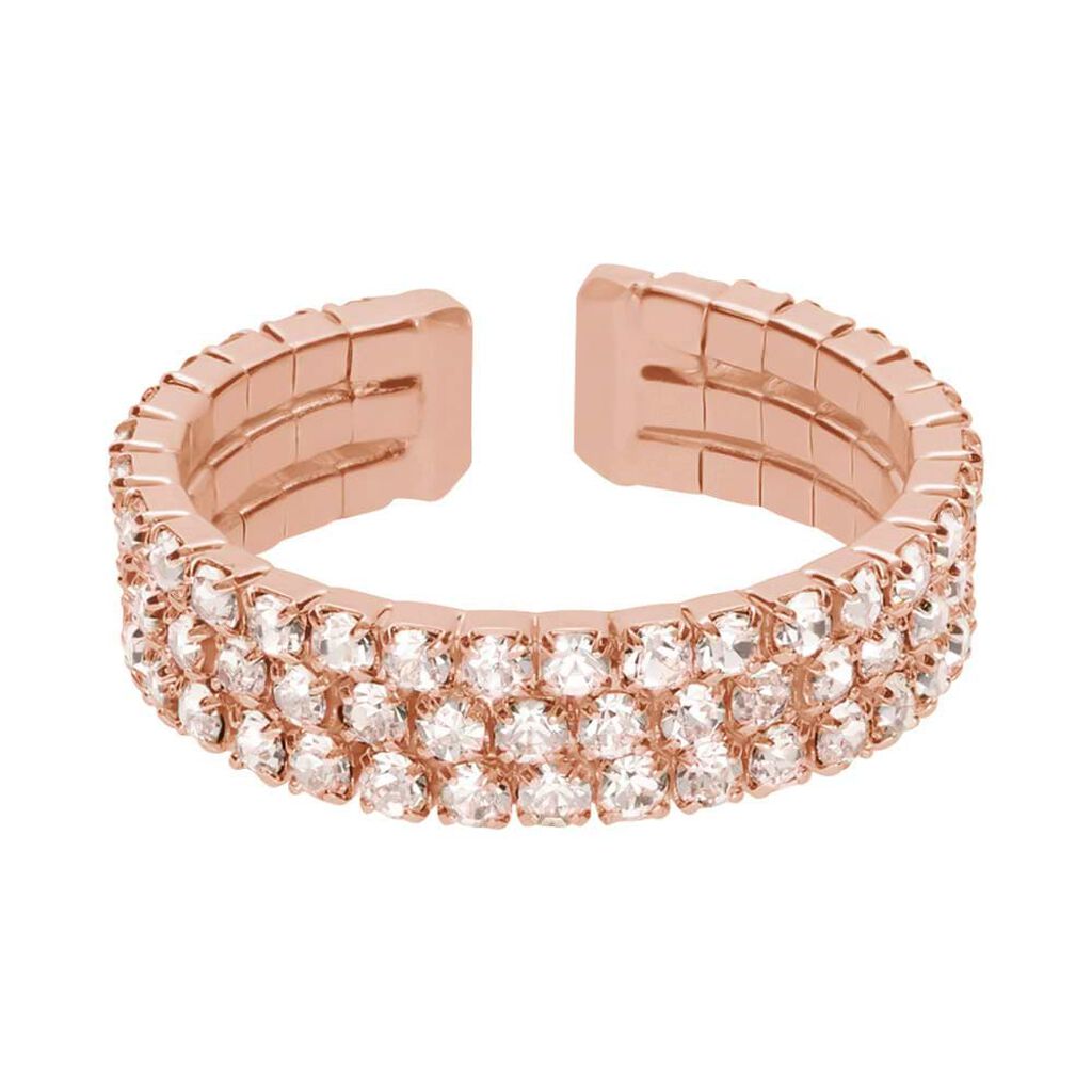 Anello a fascia regolabile rosato e strass multifilo - Anelli Multifilo Donna | Stroili