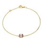 Bracciale placcato oro con pietra rosa