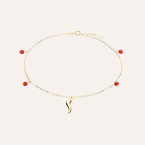 Cavigliera Beverly Oro Giallo Pasta di Corallo - Cavigliere Donna | Stroili