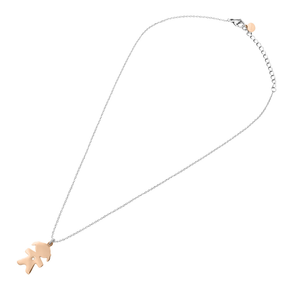 Collana Lady Chic Acciaio Bicolore Bianco / Rosa Cristallo - Collane Donna | Stroili