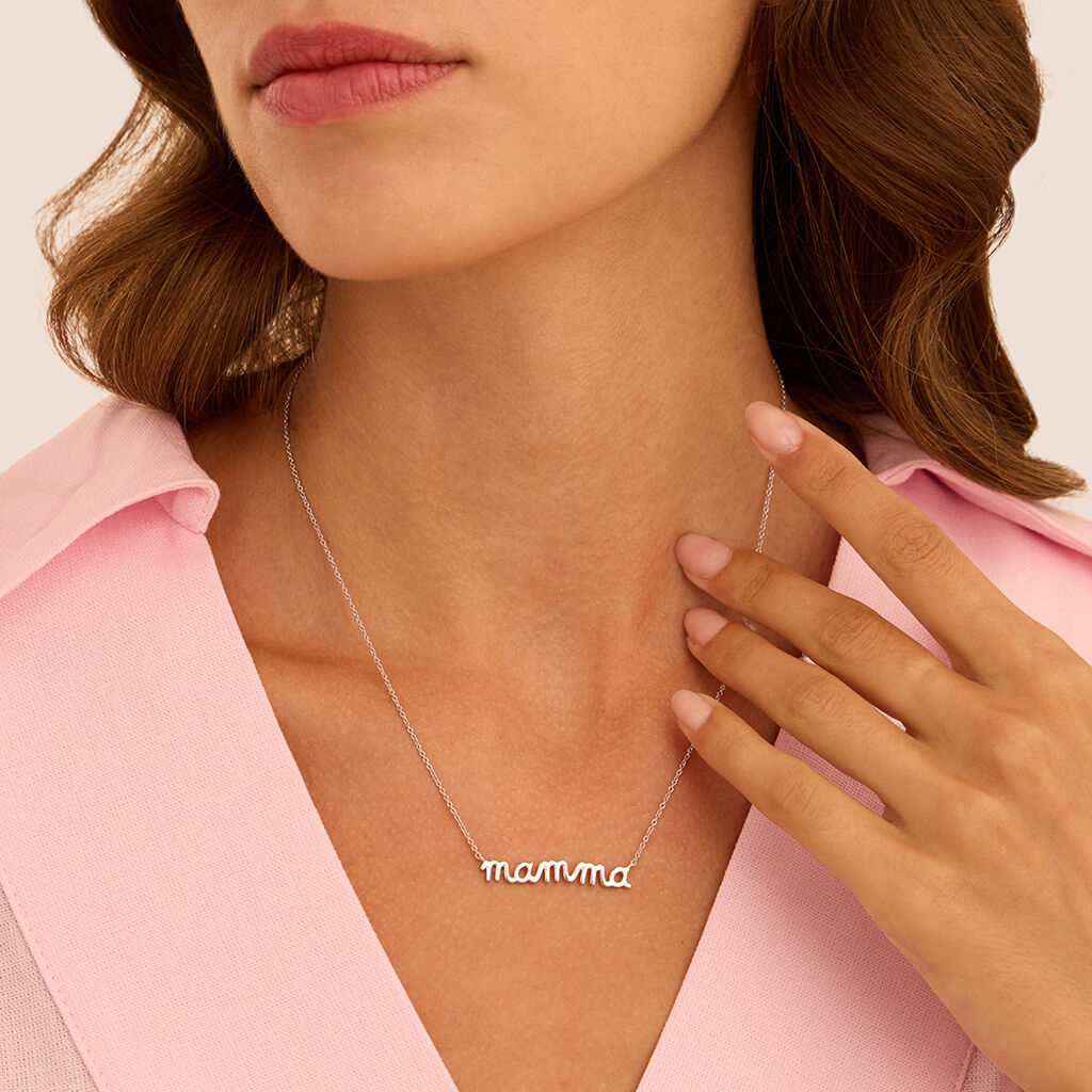 Collana Mamma Silver Collection Argento Rodiato