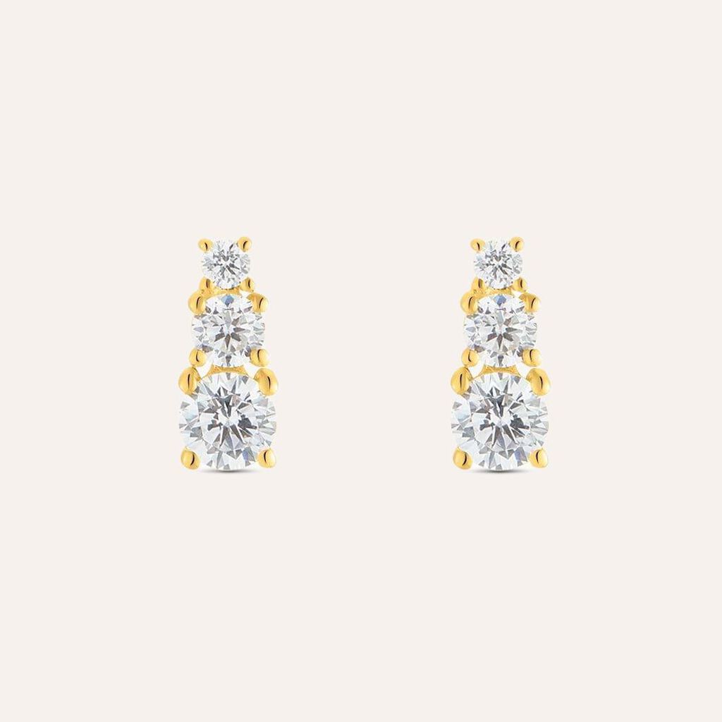 Orecchini Pendenti Trilogy Claire Oro Giallo Cubic Zirconia