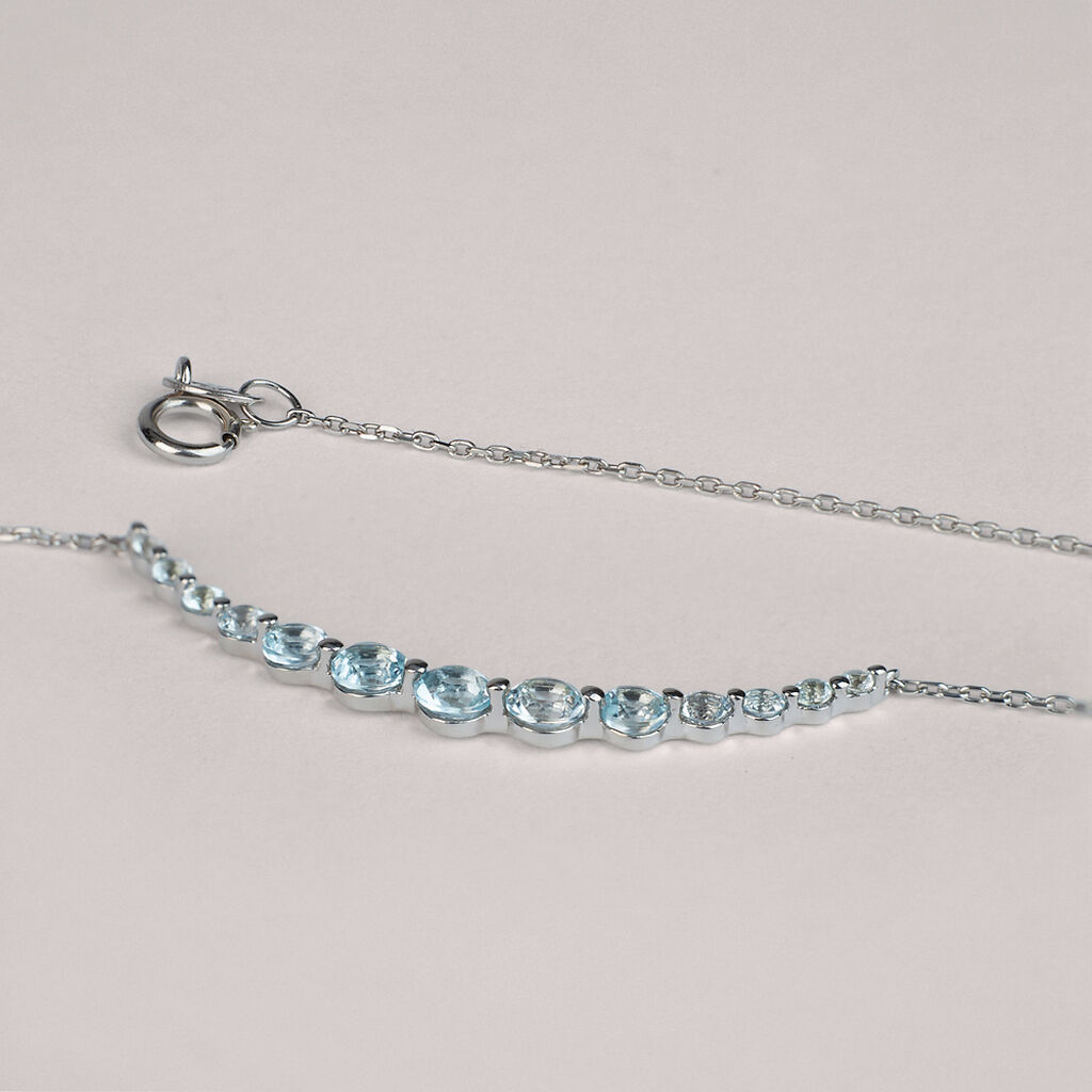 Collana Am&eacute;lie Oro Bianco Topazio