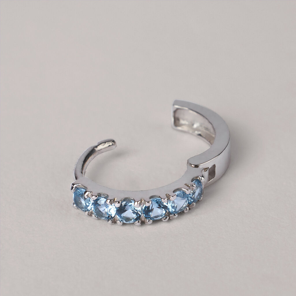 Orecchini A Cerchio Toujours Oro Bianco Cubic Zirconia