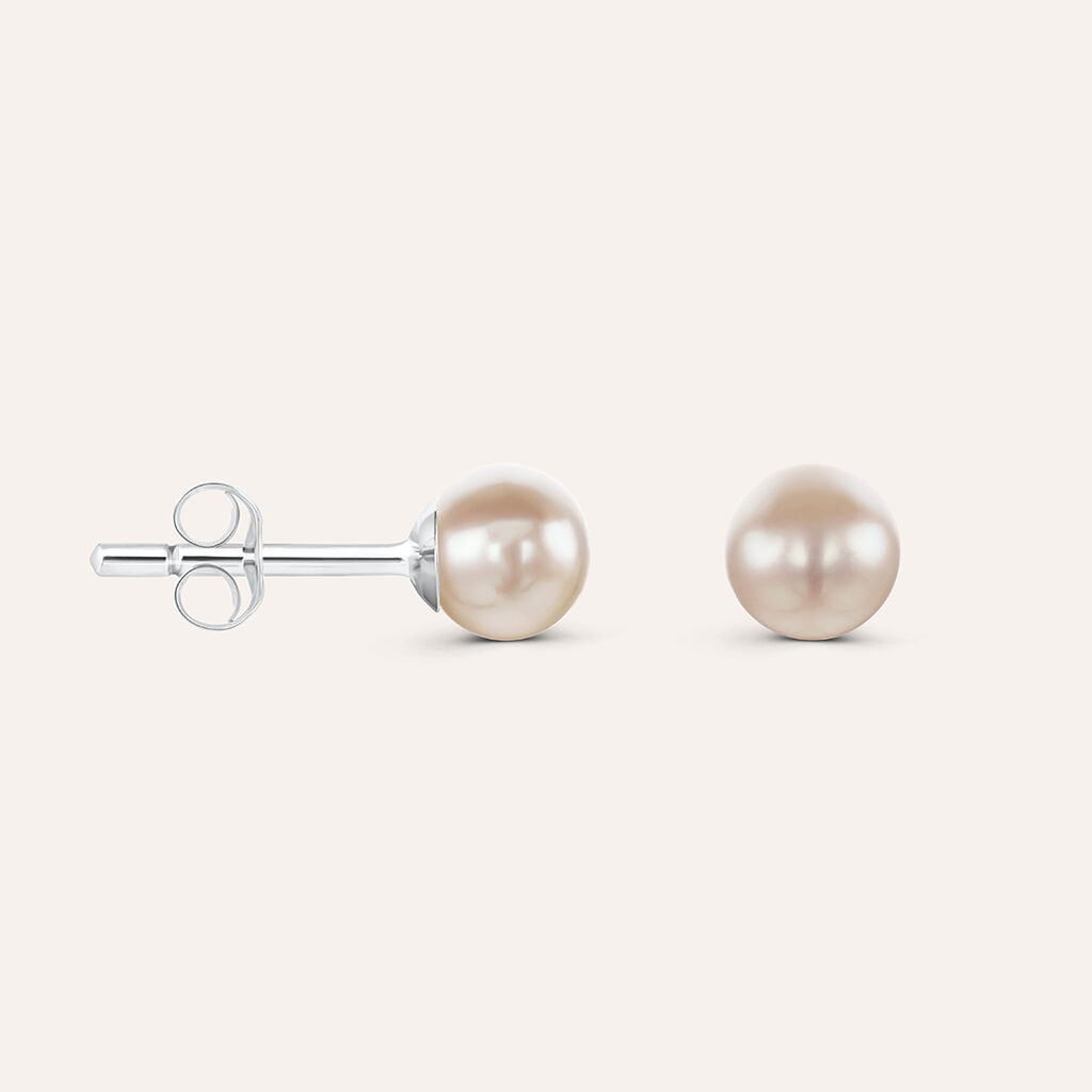 Orecchini Lobo Gabrielle Oro Bianco Perla D'Acqua Dolce - Orecchini a Lobo Donna | Stroili