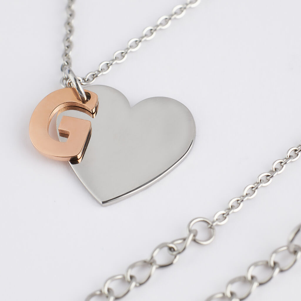 Collana Sunrise Acciaio Bicolore Bianco / Rosa