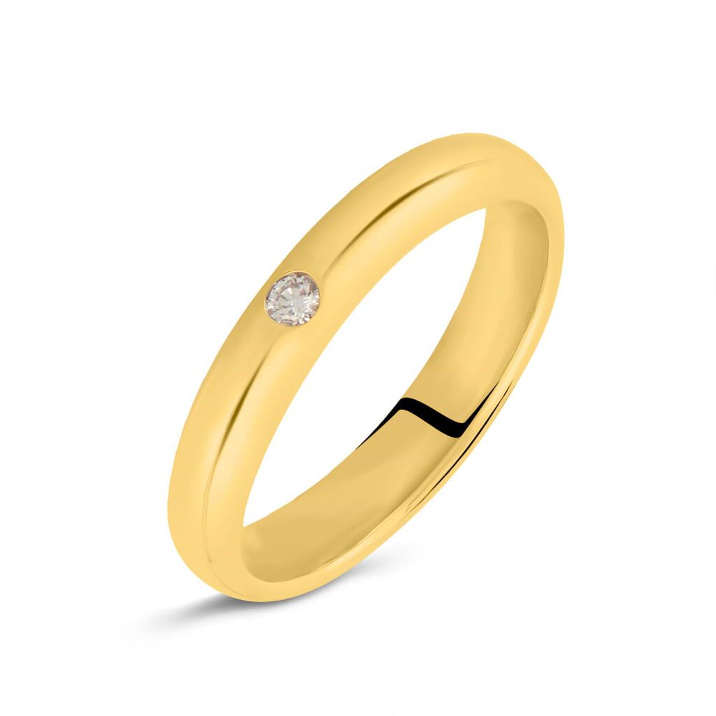 Fede Classica Leggera 3.6 mm Oro Giallo Diamante - Anelli con Incisione Unisex | Stroili