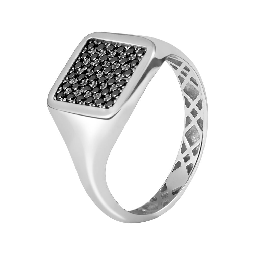 Anello Chevalier L homme Or Oro Bianco Cubic Zirconia