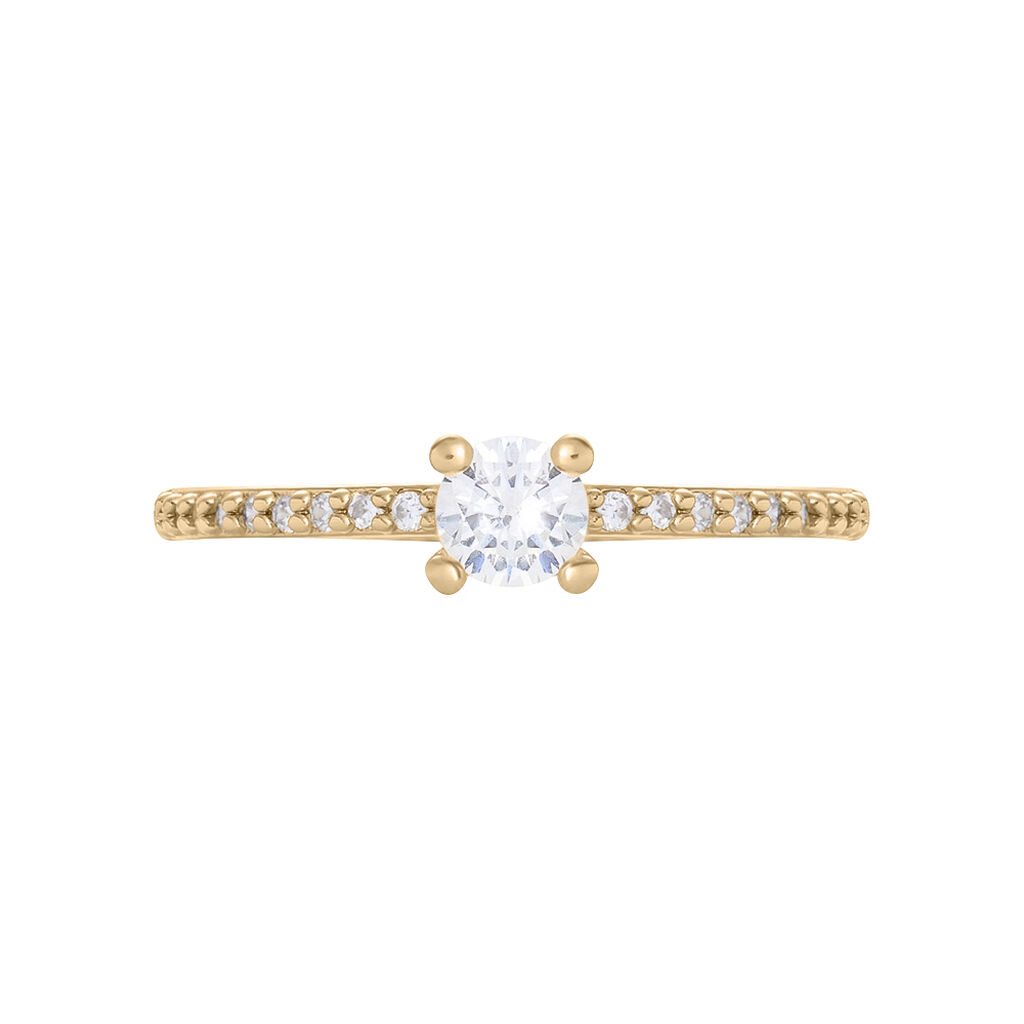 Anello Solitario Golden Dream Placcato Oro Giallo Cubic Zirconia - Anelli con Pietre Donna | Stroili
