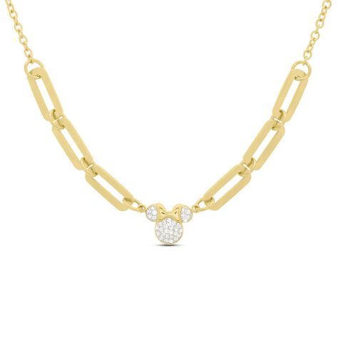 Collana Mickey Mouse & Friends Acciaio Dorato Cristallo - Collane Donna | Stroili