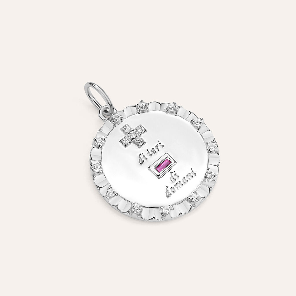 Pendente Love Beats Argento Rodiato Cubic Zirconia