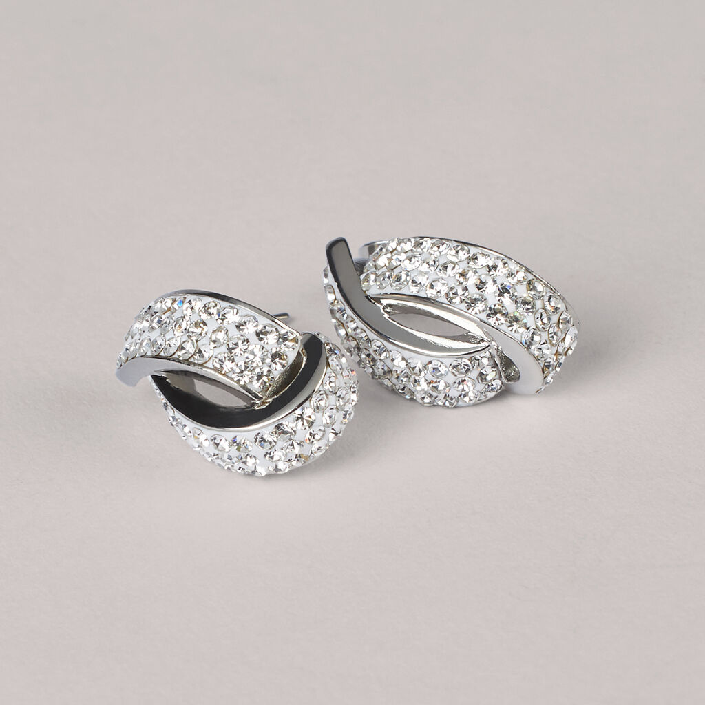 Orecchini Lobo Aura Acciaio Cristallo