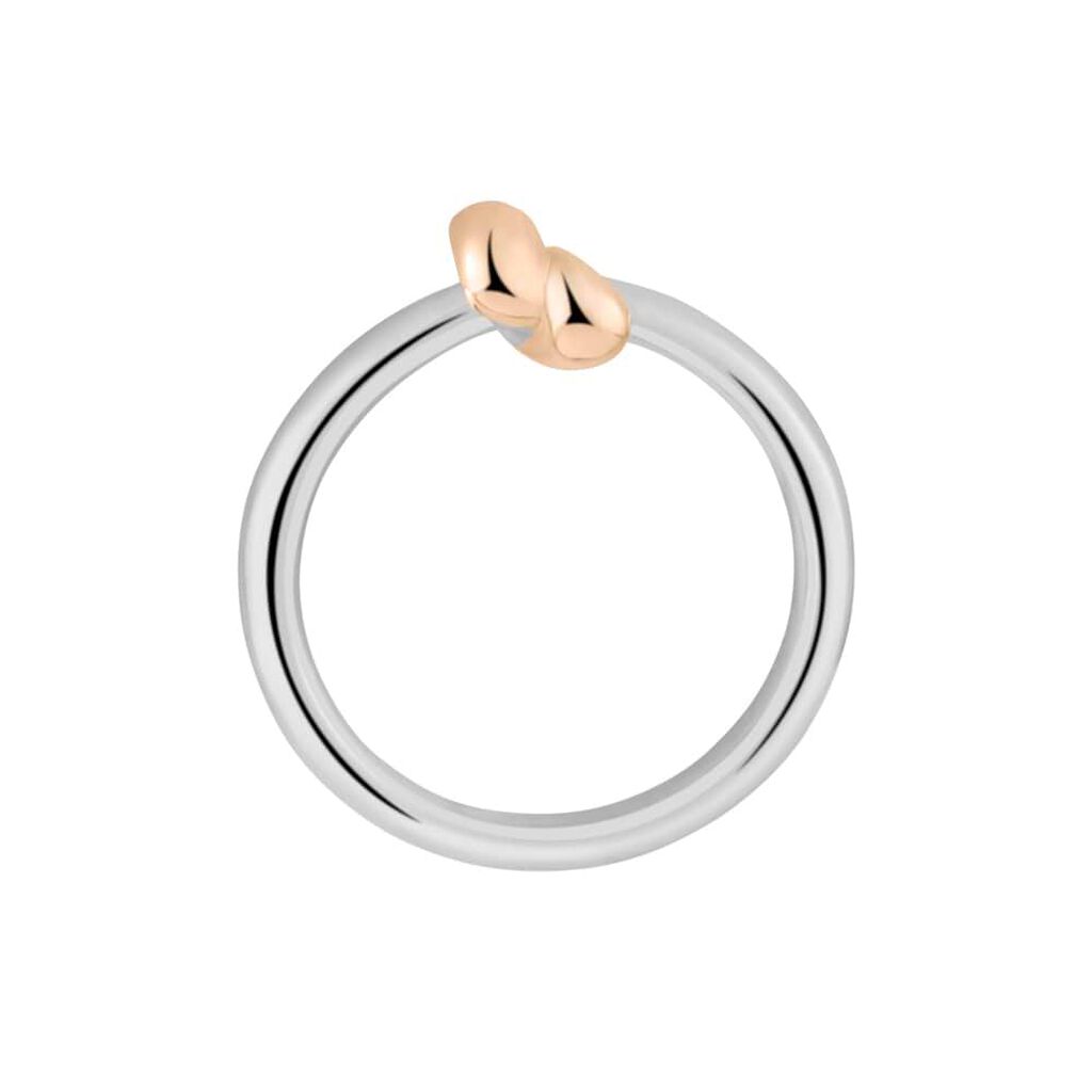 Anello Fantasia Lady Code Acciaio Bicolore Bianco / Rosa - Anelli Moderni Donna | Stroili