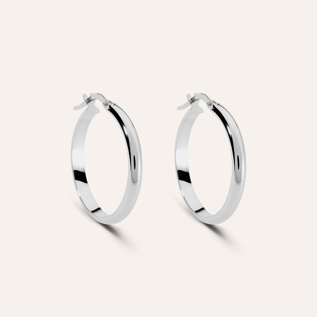 Orecchini A Cerchio Toujours Oro Bianco - Orecchini a Cerchio Donna | Stroili
