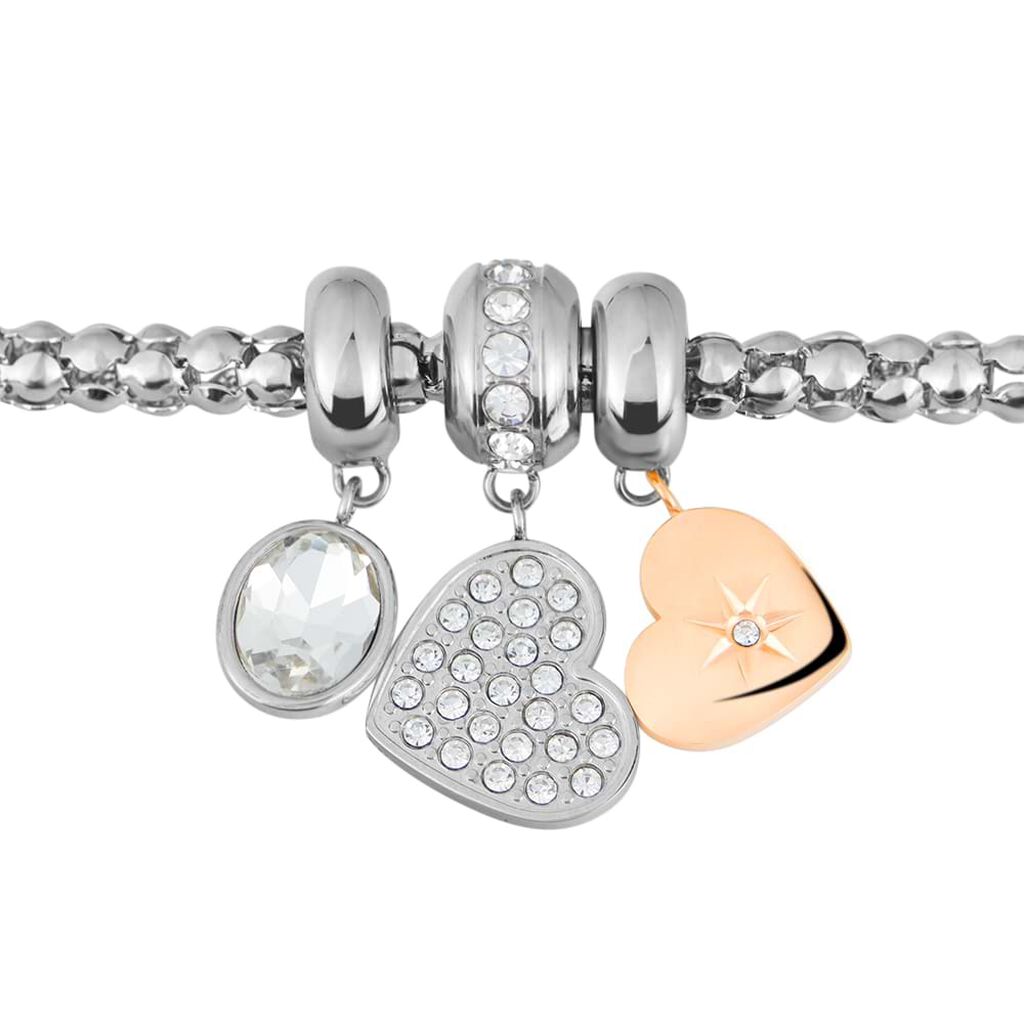 Bracciale Sunrise Acciaio Bicolore Bianco / Rosa Cristallo