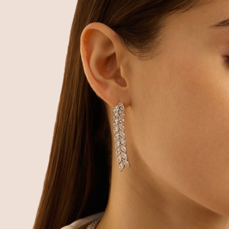 Orecchini Pendenti Tennis Silver Elegance Argento Rodiato Cubic Zirconia - Orecchini Pendenti Donna | Stroili