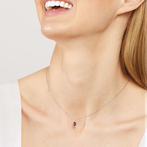 Collana Charlotte Oro Bianco Rubino Diamante - Collane Donna | Stroili