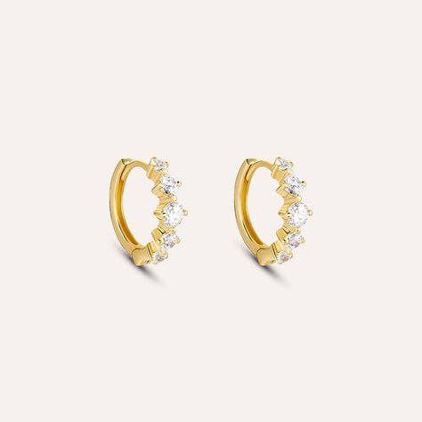 Orecchini A Cerchio Claire Oro Giallo Cubic Zirconia - Orecchini a Cerchio Donna | Stroili