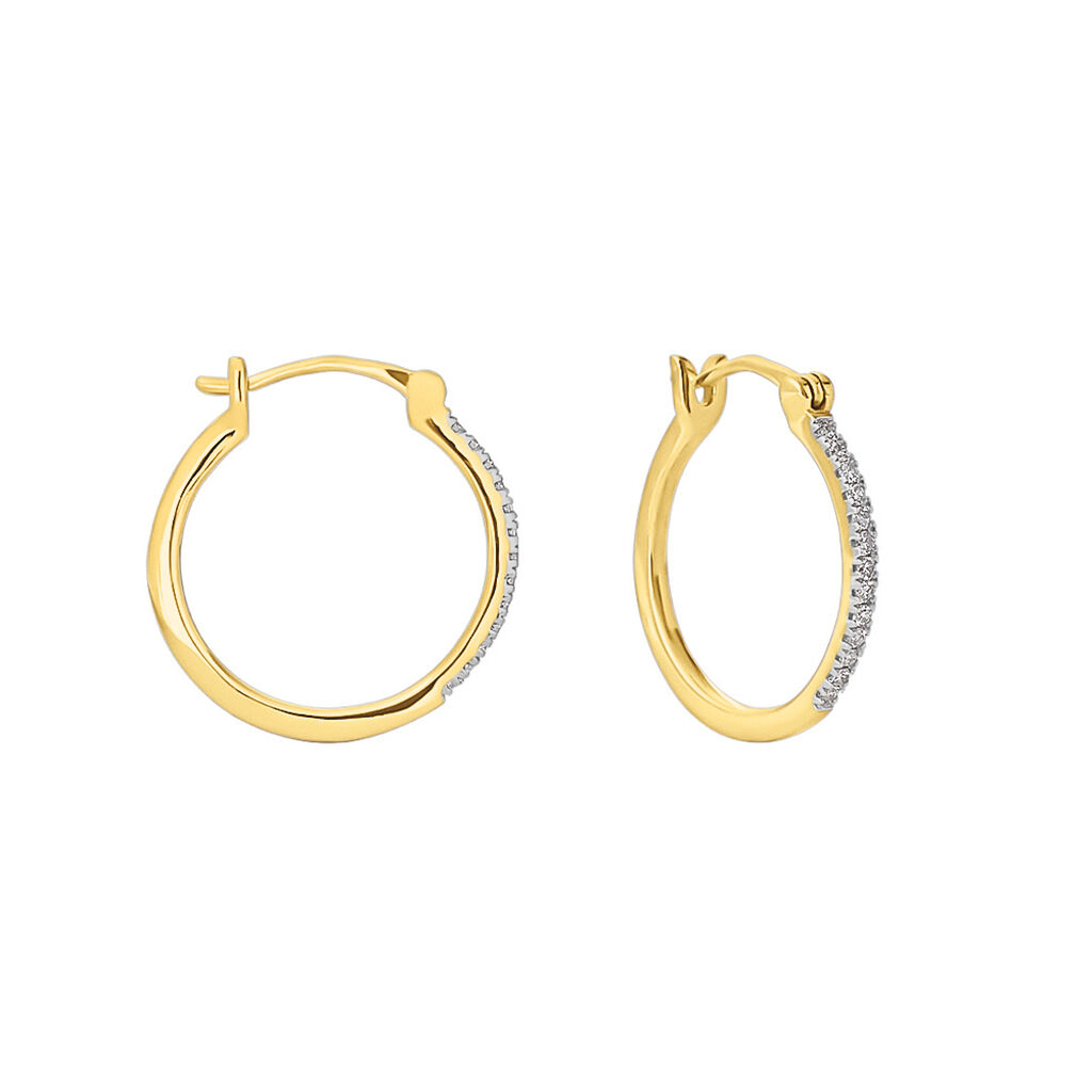 Orecchini A Cerchio Grace Oro Giallo Diamante - Orecchini a Cerchio Donna | Stroili