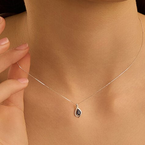 Collana Charlotte Oro Bianco Zaffiro Diamante - Collane Donna | Stroili
