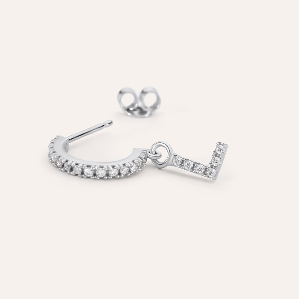 Mono Orecchino A Cerchio Silver Moments Argento Rodiato Cubic Zirconia