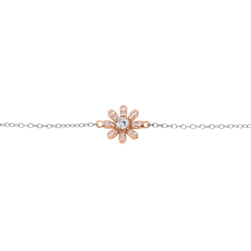 Bracciale Silver Moments Argento Bicolore Bianco / Rosa Cubic Zirconia - Bracciali Amicizia Donna | Stroili