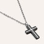 Collana Man Code Acciaio Bicolore Bianco / Nero