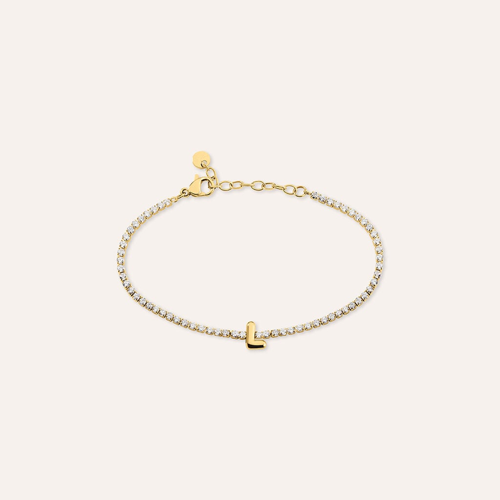 Bracciale Tennis Aura Acciaio Dorato Cubic Zirconia