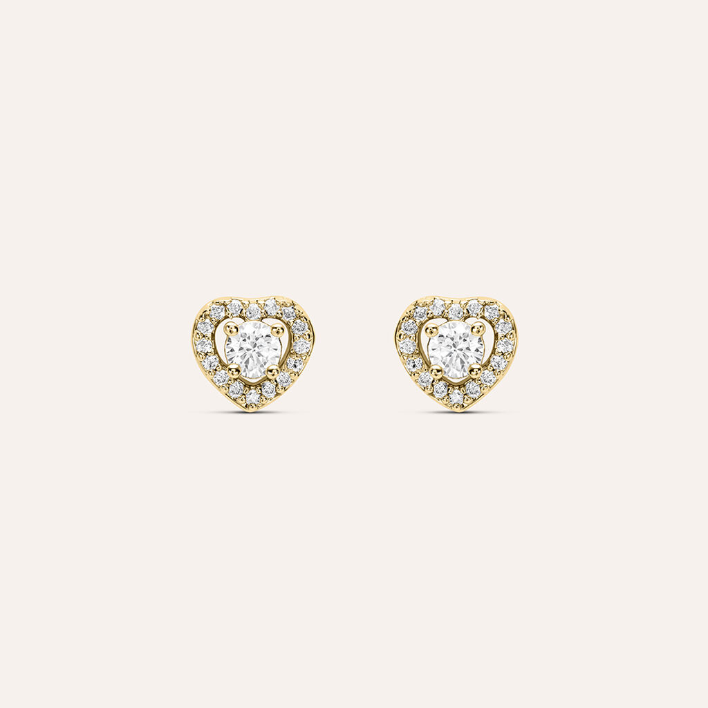 Orecchini Lobo Golden Dream Placcato Oro Giallo Cubic Zirconia