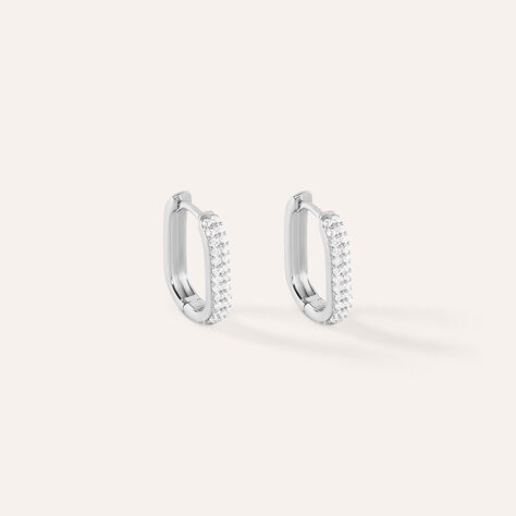Orecchini A Cerchio Silver Shine Argento Rodiato Cubic Zirconia - Orecchini a Cerchio Donna | Stroili