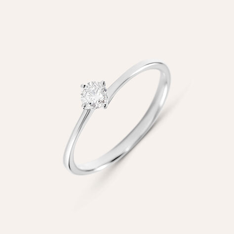 Anello Solitario Grace Oro Bianco Diamante - Anelli con Pietre Donna | Stroili