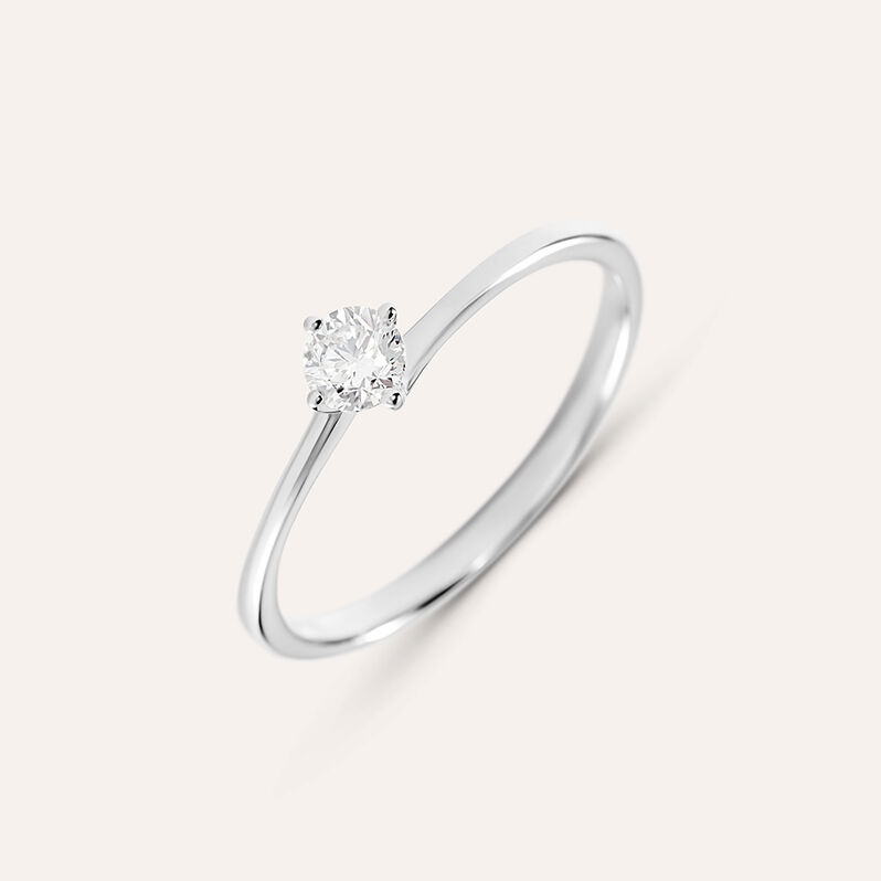 Anello Solitario Grace Oro Bianco Diamante - Anelli con Pietre Donna | Stroili