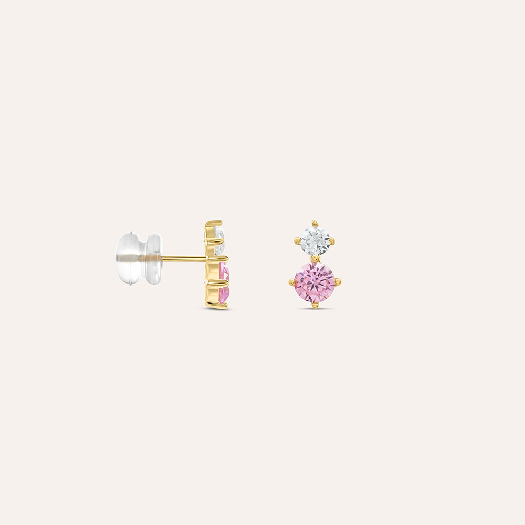 Orecchini Lobo Doppio Punto Luce Claire Oro Giallo Cubic Zirconia - Orecchini a Lobo Donna | Stroili