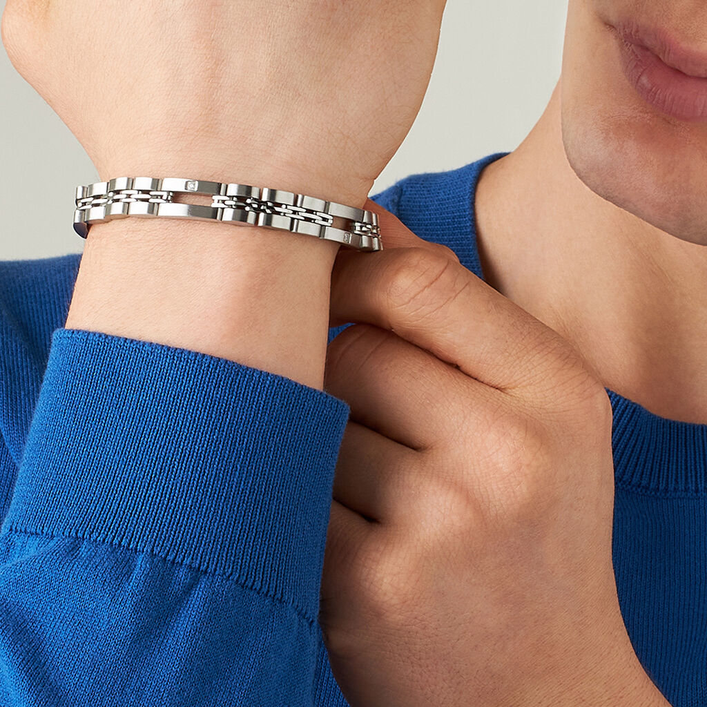 Bracciale Man Code Acciaio Cubic Zirconia - Bracciali Uomo | Stroili