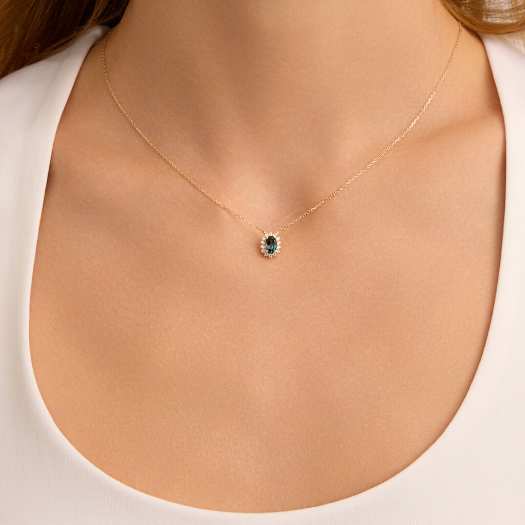 Collana Amélie Oro Giallo Topazio Cubic Zirconia