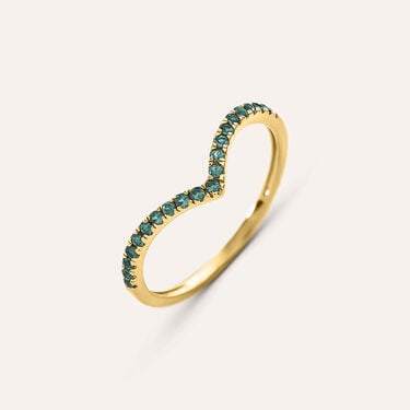 Anello Fedina Indiana Charlotte Oro Giallo Smeraldo
