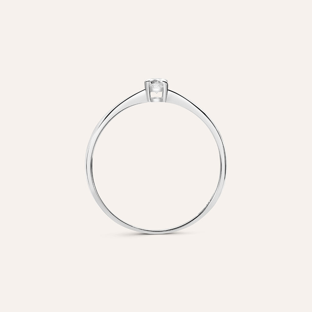 Anello Solitario Claire Oro Bianco Cubic Zirconia - Anelli con Pietre Donna | Stroili