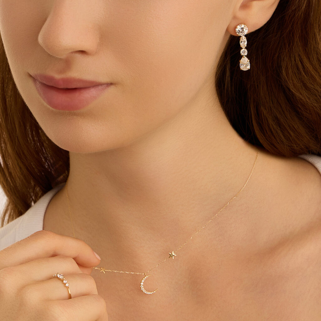 Orecchini Pendenti Claire Oro Giallo Cubic Zirconia